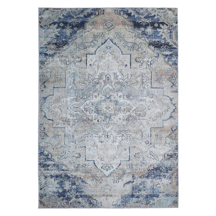 Machine Washable Indoor Rug - 5 x 7 Beige/Blue Outlet
