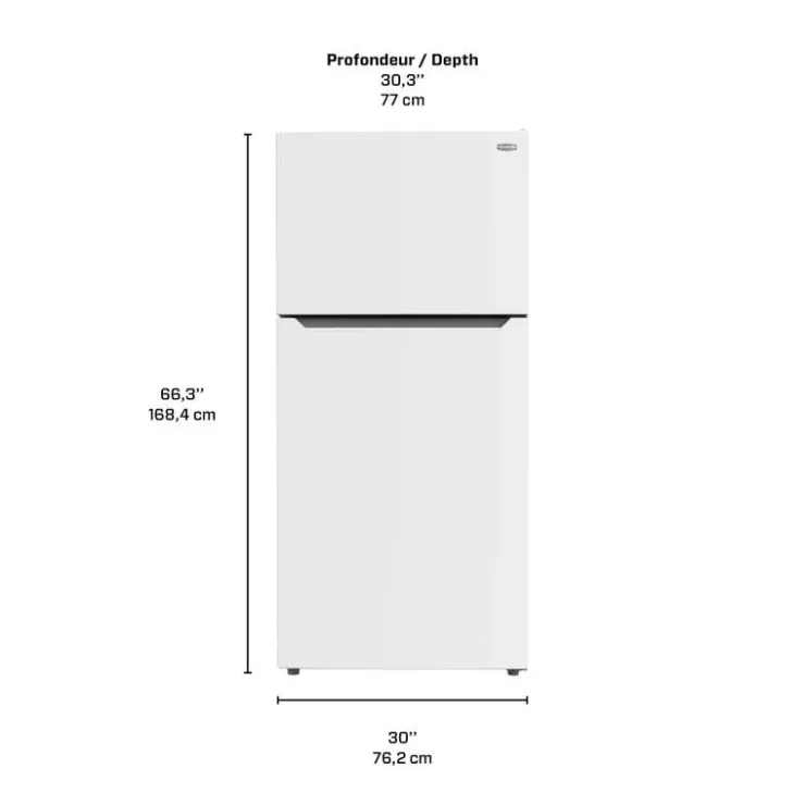 Marathon 18 Cu Ft 30 In Refrigerator Top Freezer - MFF184W White Clearance