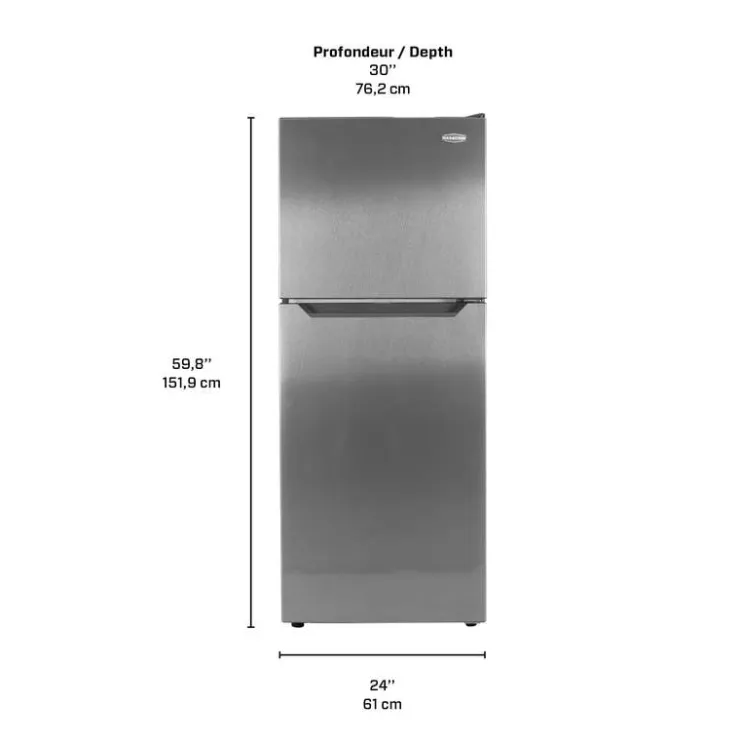 Marathon 12 Cu Ft 24 In Refrigerator Top Freezer - MFF123SS Stainless