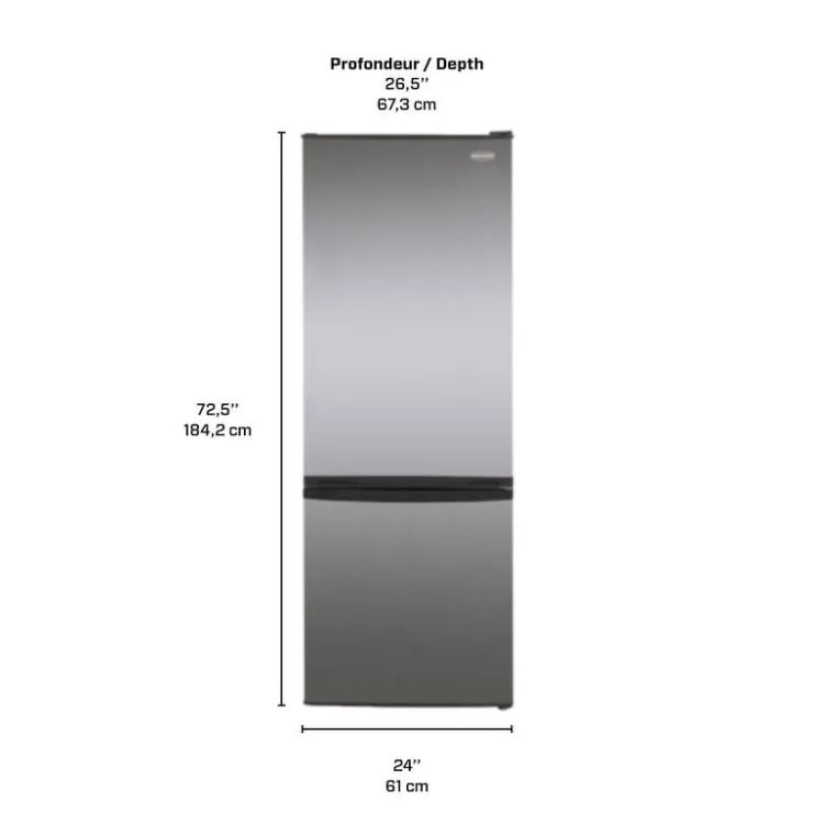 Marathon 11,5 Cu Ft 24 In Refrigerator Bottom Freezer - MFF115SSBM Stainless Clearance