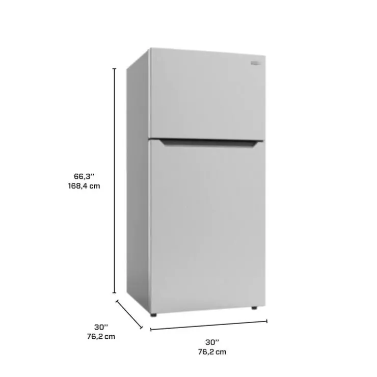 Marathon 18 Cu Ft 30 In Refrigerator Top Freezer - MFF184SS Stainless New