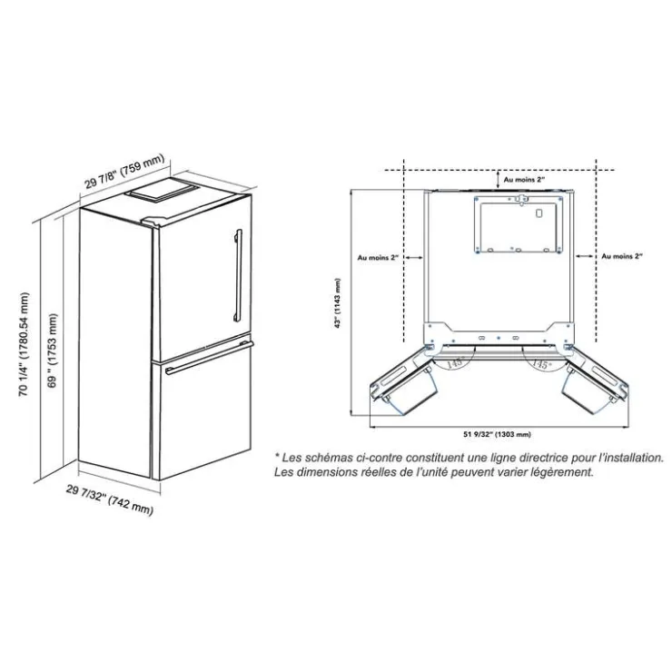 Marathon 18 Cu Ft Refrigerator 30 In Bottom Freezer - MFF179SSBM-RH Right Hinge Set Clearance