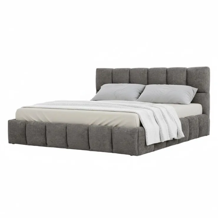 Marshmallow-Style King Bed (78") - Grey Light Grey New