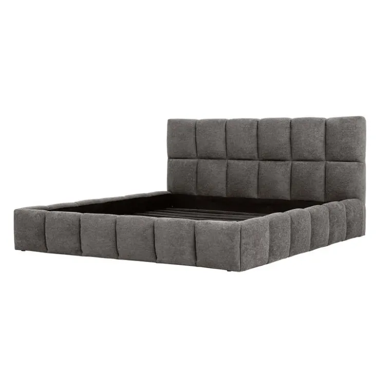 Marshmallow-Style King Bed (78") - Grey Light Grey New