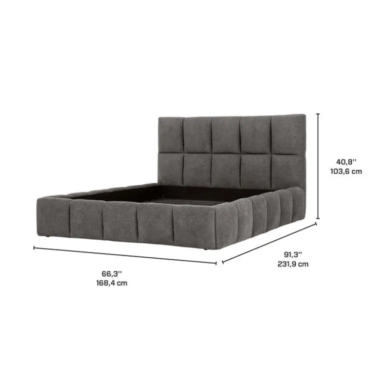 Marshmallow-Style Queen Bed (60") - Grey Light Grey Sale