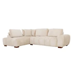 Marshmallow-Style Sectional with Left-Side Chaise - Cream Outlet