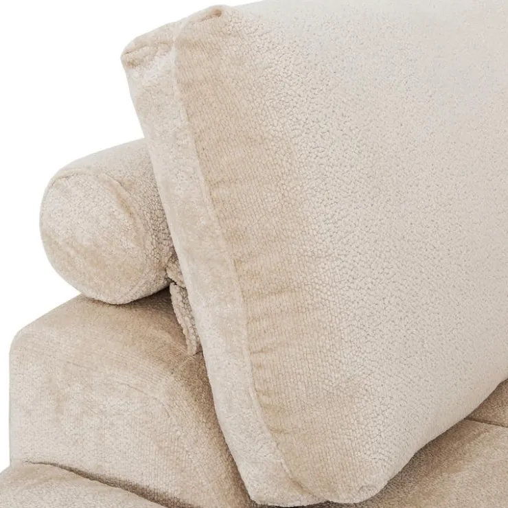 Marshmallow-Style Sectional with Left-Side Chaise - Cream Outlet