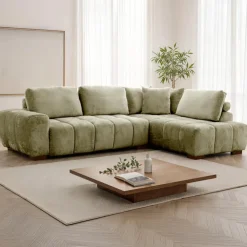 Marshmallow-Style Sectional with Right-Side Chaise - Sage Green Best