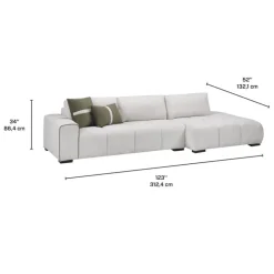 Sofa By Fancy Marshmallow-Style Sectional with Right-Side Chaise Greige