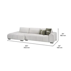 Sofa By Fancy Marshmallow-Style Sectional with Left-Side Chaise Greige Clearance