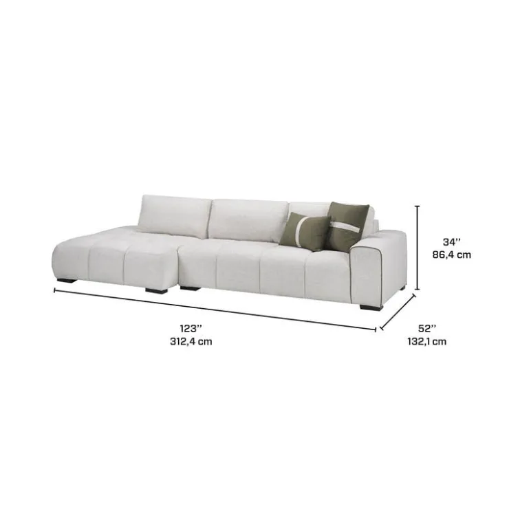 Sofa By Fancy Marshmallow-Style Sectional with Left-Side Chaise Greige Clearance