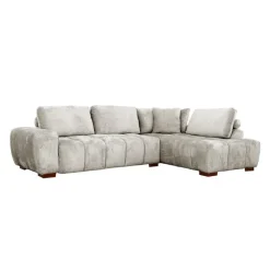 Marshmallow-Style Sectional with Right-Side Chaise - Grey Hot
