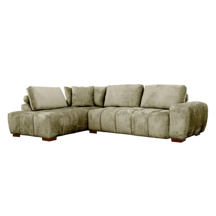Marshmallow-Style Sectional with Left-Side Chaise - Sage Green