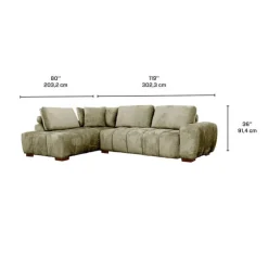 Marshmallow-Style Sectional with Left-Side Chaise - Sage Green