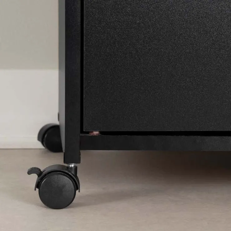 Meubles South Shore Microwave Cart on Wheels - South Shore Pure Black Sale