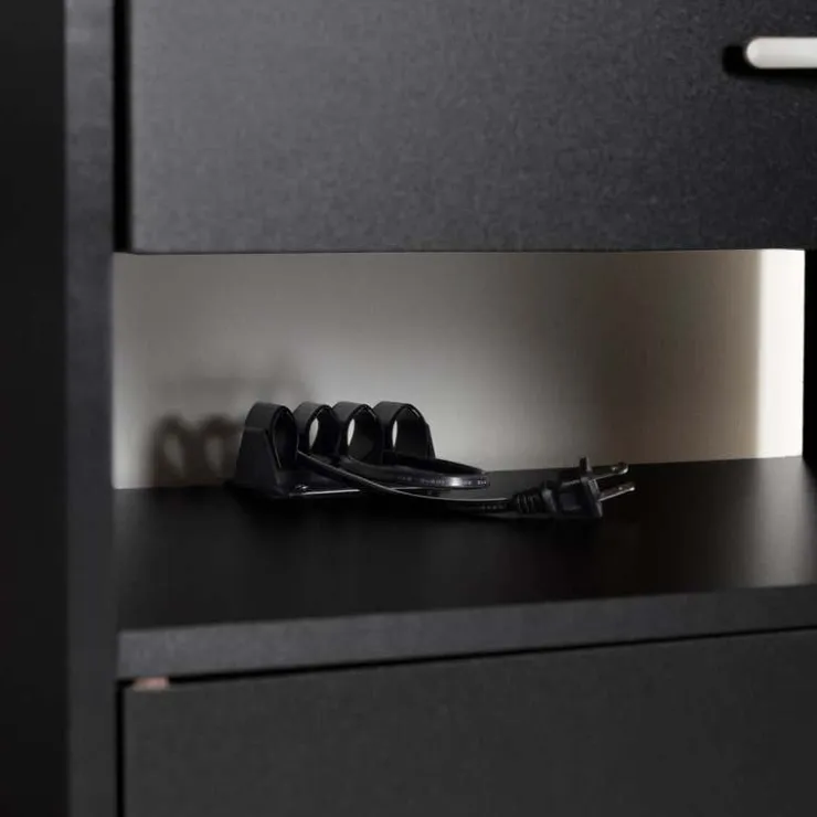 Meubles South Shore Microwave Cart on Wheels - South Shore Pure Black Sale
