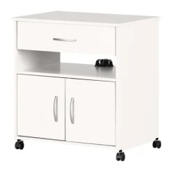 Meubles South Shore Microwave Cart on Wheels - South Shore Pure White