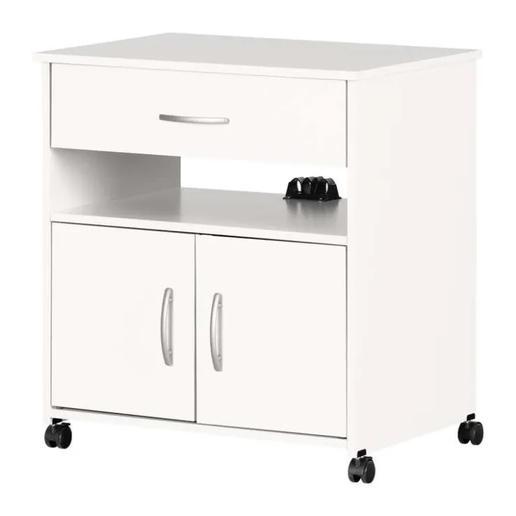 Meubles South Shore Microwave Cart on Wheels - South Shore Pure White