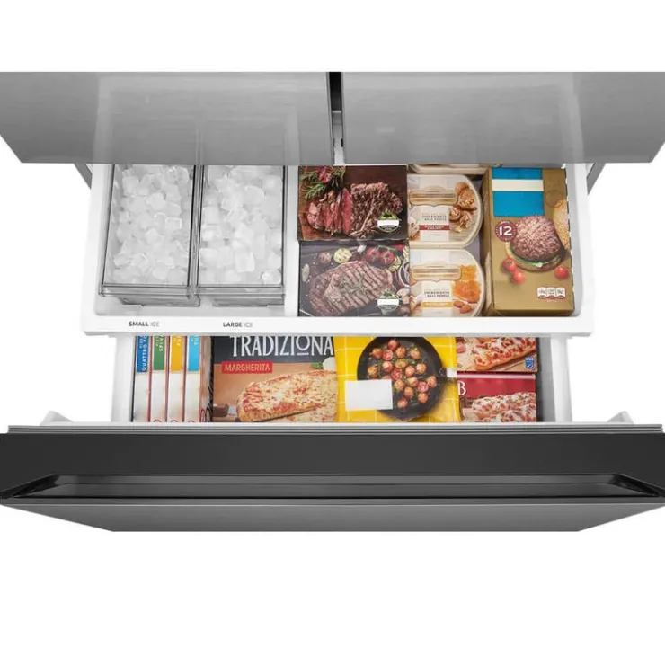 MIDEA 26,5 Cu. Ft. 36 In Refrigerator Bottom Freezer, French door - MRF27I6BST Stainless Clearance