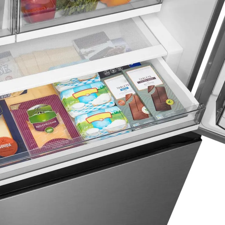 MIDEA 26,5 Cu. Ft. 36 In Refrigerator Bottom Freezer, French door - MRF27I6BST Stainless Clearance