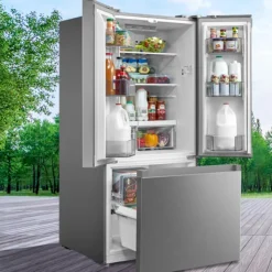 MIDEA 18 Cu Ft 30 In Refrigerator Bottom Freezer, French door - MRF18B4AST Stainless Hot