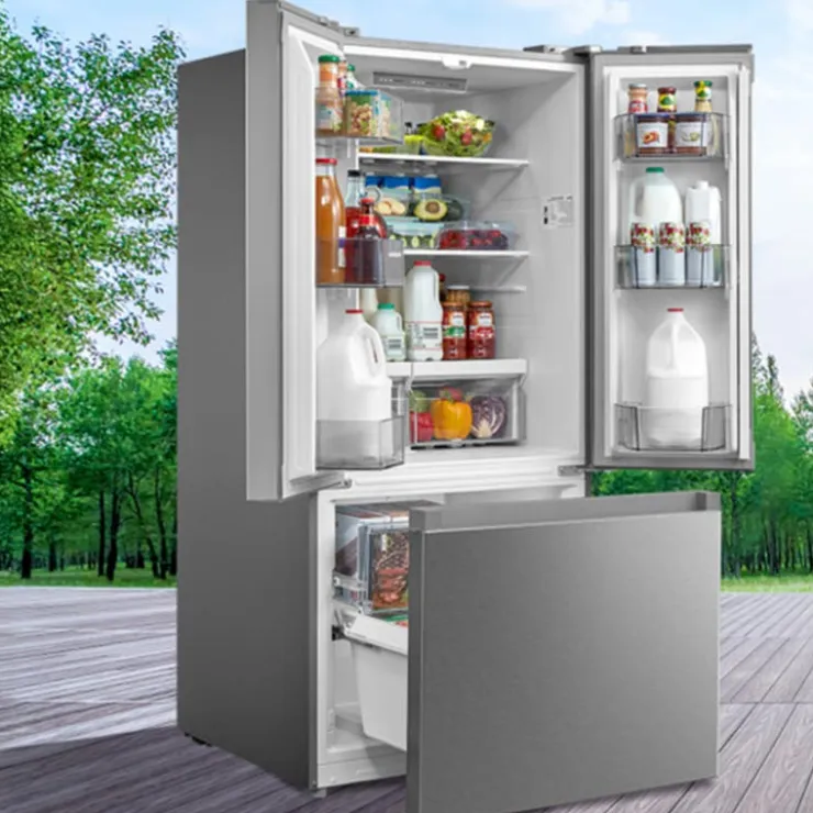 MIDEA 18 Cu Ft 30 In Refrigerator Bottom Freezer, French door - MRF18B4AST Stainless Hot