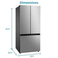 MIDEA 18 Cu Ft 30 In Refrigerator Bottom Freezer, French door - MRF18B4AST Stainless Hot