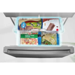 MIDEA 18 Cu Ft 30 In Refrigerator Bottom Freezer, French door - MRF18B4AST Stainless Hot