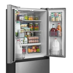 MIDEA 18 Cu Ft 30 In Refrigerator Bottom Freezer, French door - MRF18B4AST Stainless Hot