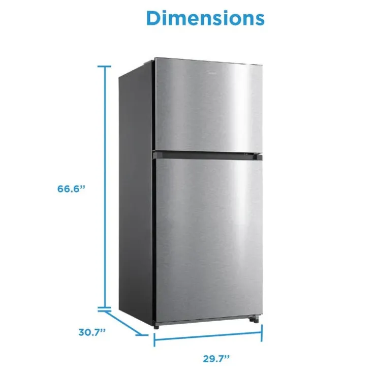 MIDEA 18.1 Cu. Ft. 30" Refrigerator Top Freezer - MRT18D3BST Stainless Steel Clearance