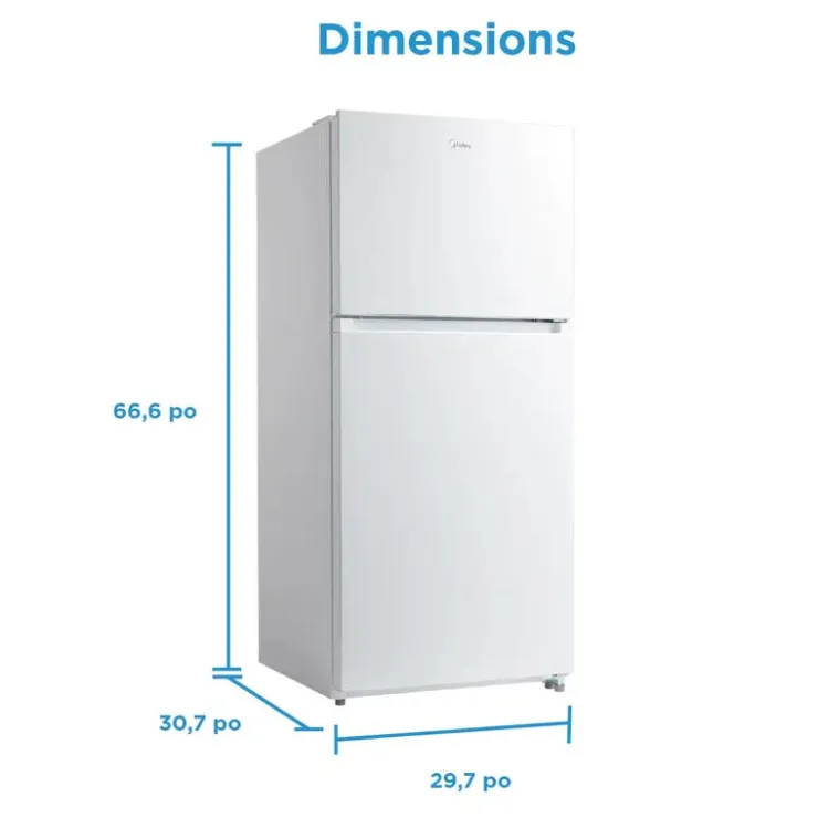 MIDEA 18.1 Cu. Ft. 30" Refrigerator Top Freezer - MRT18D3BWW White Discount