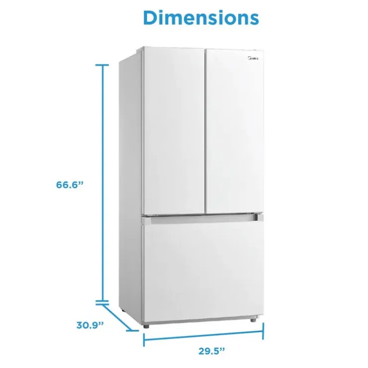 MIDEA 18,4 Cu. Ft. 30" Refrigerator Bottom Freezer, French door - MRF18B4AWW White Online