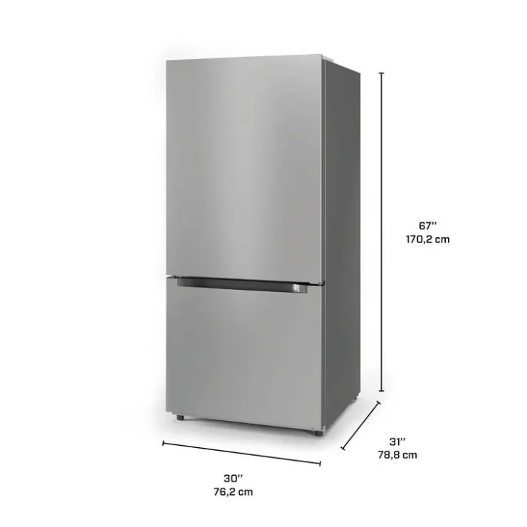 MIDEA 18.7 Cu. Ft. 30" Refrigerator Bottom Freezer - MRB19B7AST Stainless Steel Discount