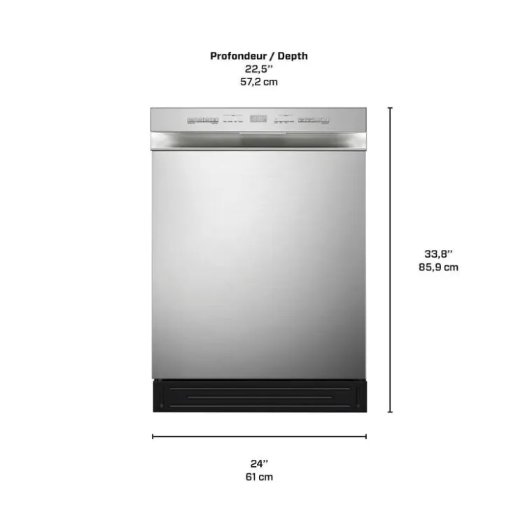 MIDEA Dishwasher Built-In 24" 52dB - MDF24P2BST Stainless Steel Clearance