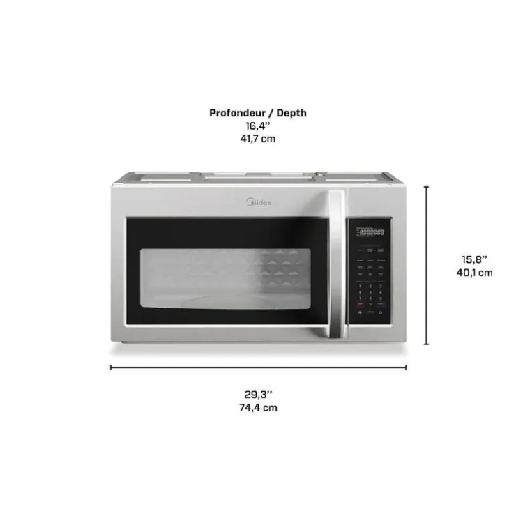 MIDEA Microwave Oven, , 1000 W, 300 - MMO19S14ASTC Stainless Hot