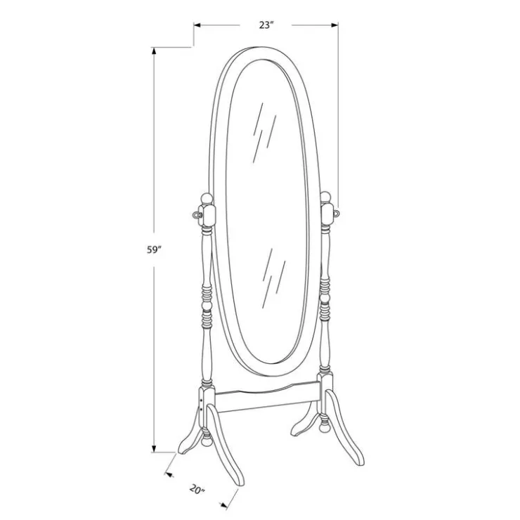 Monarch Mirror - 59"h / antique oval wood frame - White Outlet