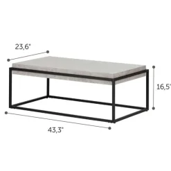 Meubles South Shore Modern Industrial Coffee Table - South Shore CONCRETE GRAY AND BLACK