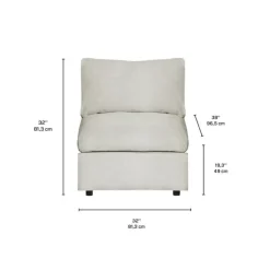 Modular Armless Chair - Beige Grey, Chenille Fabric Best