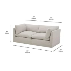 Modular Loveseat - 2 pcs Beige