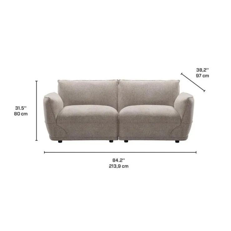 Modular Loveseat - 2 pcs Taupe Grey Online