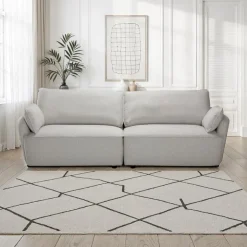 Modular Loveseat - 2 pcs Light Grey