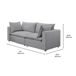 Modular Loveseat - 2 pcs Grey Outlet