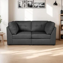 Modular Loveseat - 2 pcs Dark Grey Sale