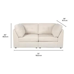 Modular Loveseat - 2 pcs Beige