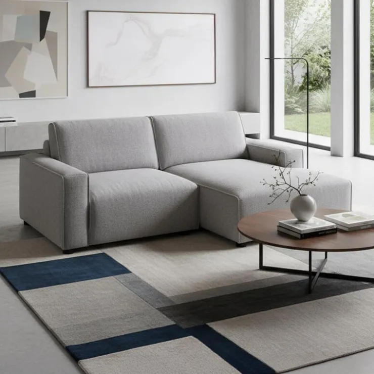 Sofa By Fancy Modular Loveseat with Chaise on the Right - 2 pcs Grey Outlet