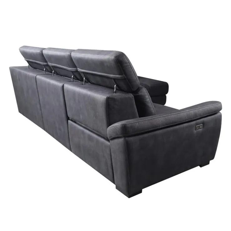 Modular Power Reclining Sectional with Adjustable Headrests - 4 pcs Dark Grey Sale