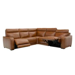 Modular Power Reclining Sectional with Built-In Speakers, Massage & Heat - 5 pcs Brown Best