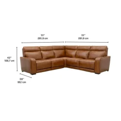 Modular Power Reclining Sectional with Built-In Speakers, Massage & Heat - 5 pcs Brown Best
