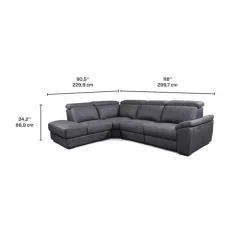 Modular Power Reclining Sectional with Adjustable Headrests - 4 pcs Dark Grey Best