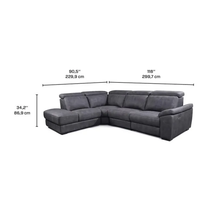 Modular Power Reclining Sectional with Adjustable Headrests - 4 pcs Dark Grey Best